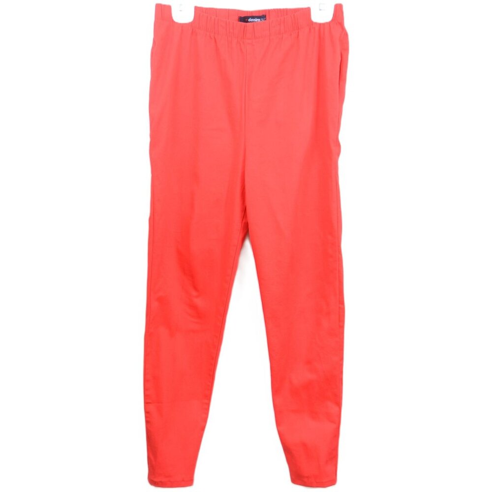 Denim‎ 24/7 Red Stretch Pull On Ankle Pants Plus Size 14W Travel Vacay Resort